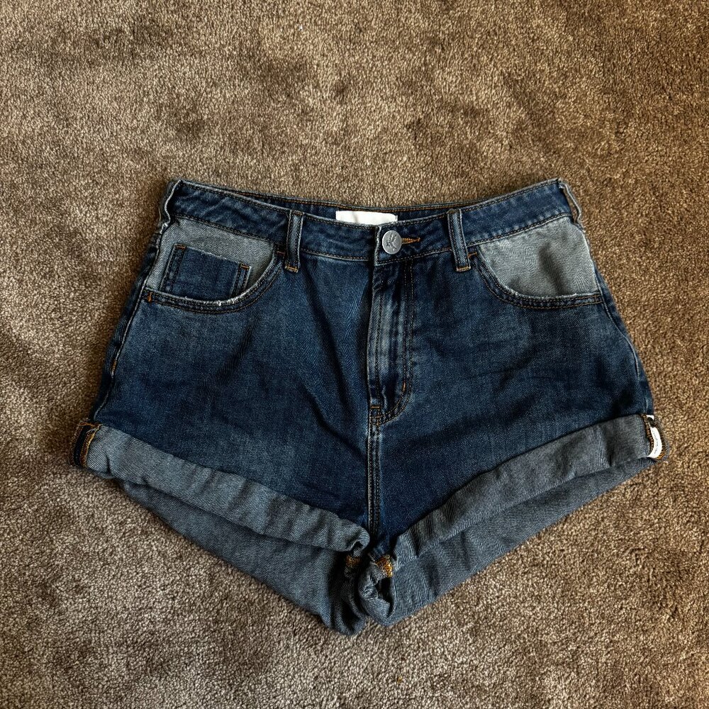 One Teaspoon High Waist Bandits Denim Shorts